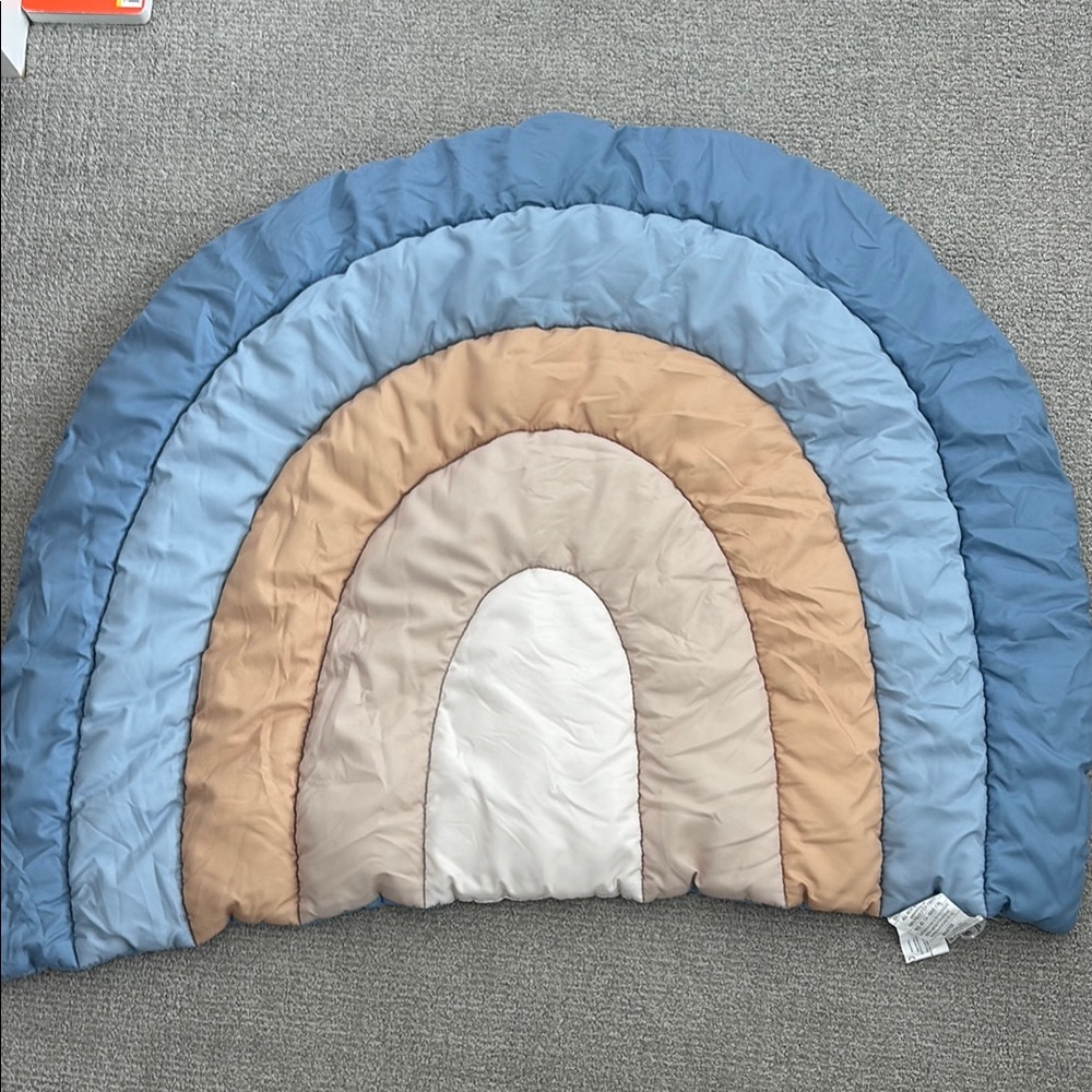 Blue and Tan Rainbow Play Mat